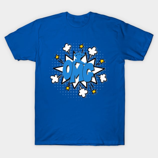 OMG!! Comic Bubble Blue T-Shirt by SherringenergyTeez